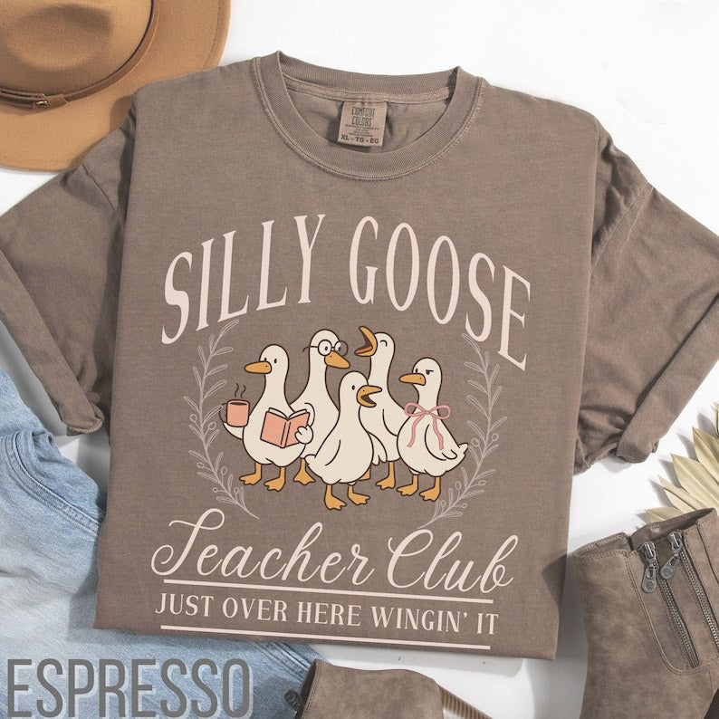 Silly Goose Teacher Shirt, Comfort Colors® Funny Goose Tee