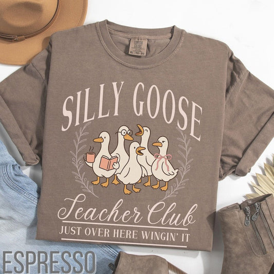 Silly Goose Teacher Shirt, Comfort Colors® Funny Goose Tee