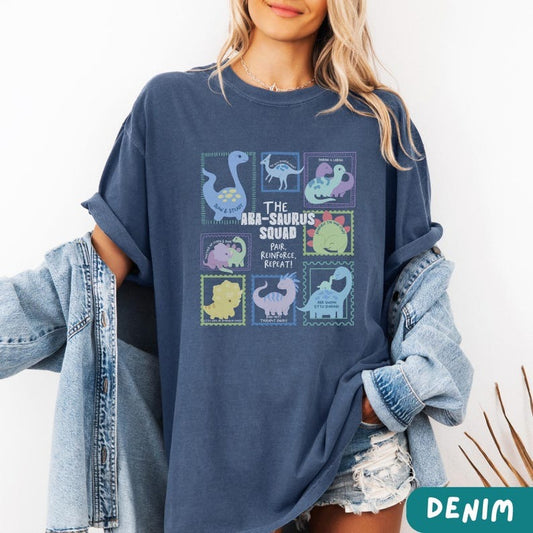 Retro ABA Behavior Therapy Comfort Colors Tshirt, Cute Dinosaur Shirt for Behavior Analyst