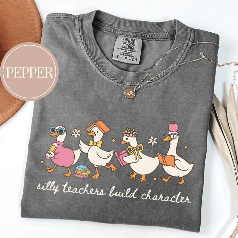 Comfort Colors Silly Teacher Goose Shirt, Silly Goose Teacher Tshirt, Back to School Tee