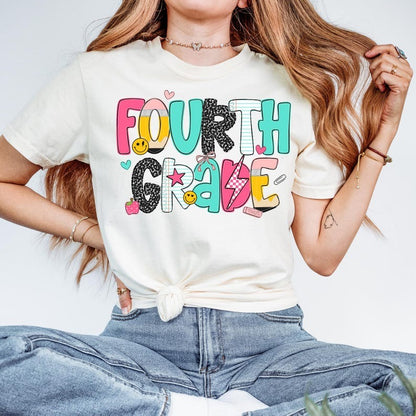 Comfort Colors Fourth Grade Shirt, Back To School Shirt for Fourth Grade Teacher