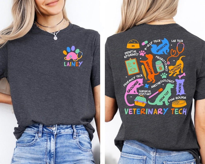 Custom Vet Assistant, Veterinary Medicine, Veterinary Team, Retro Vet Tech Shirt