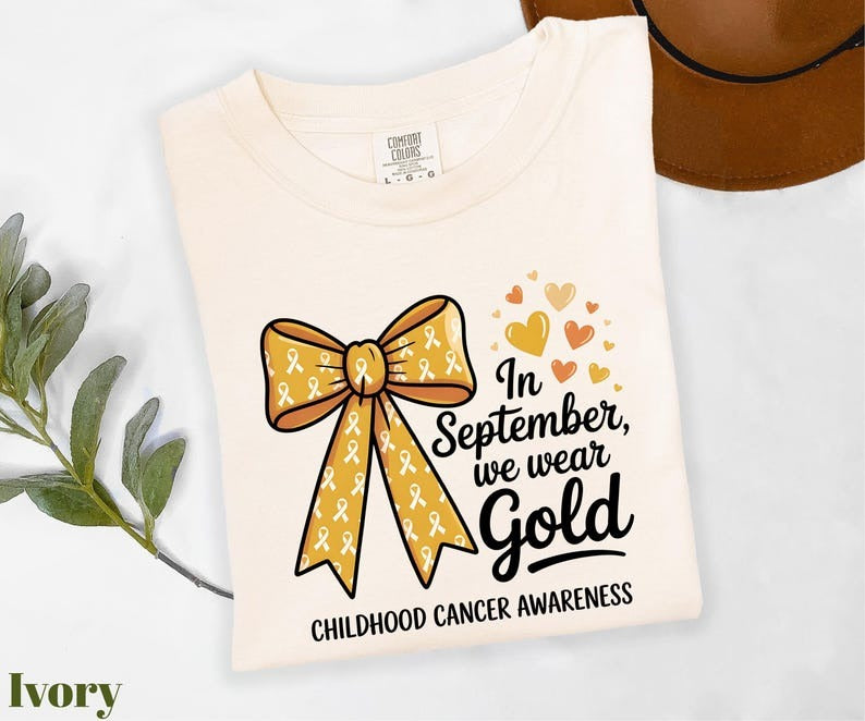 Comfort Colors® In September We Wear Gold Shirt, Childhood Cancer Awareness Shirt