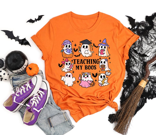 Teaching My Boos Halloween Teacher Shirt ,Cute Ghost Teacher Tee, Fall School Shirt