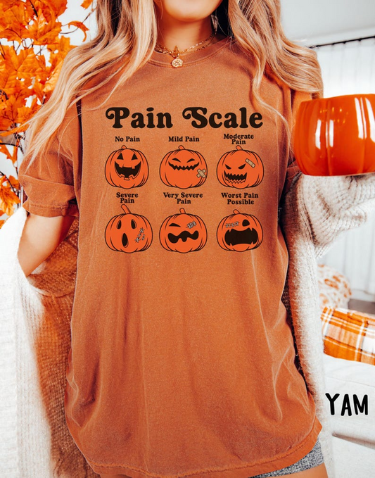 Comfort Colors Halloween Nurse Shirt, Pain Scale Fall Pumpkin Nurse T-Shirt