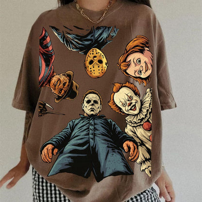 Retro Halloween Shirt, Halloween Characters Comfort Colors Shirt, Halloween 2025 Shirt,Halloween Shirt