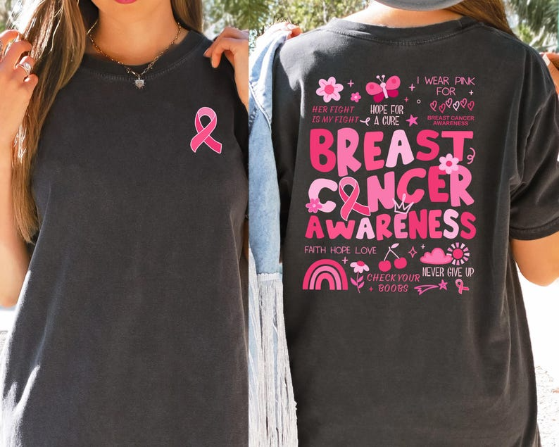 Breast Cancer Awareness Shirt, Breast Cancer Month, Groovy Breast Cancer Shirt, Breast Cancer Gifts
