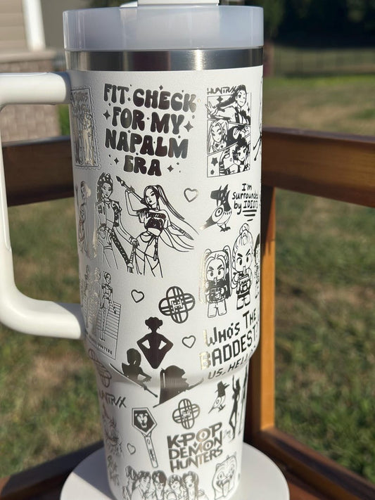 Demon Hunter K Pop Laser Engraved Tumbler | Anime | Zoe Rumi Mira