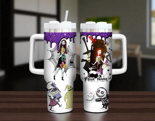 Custom Nightmare Before Christmas 40oz Tumbler Jack and Sally