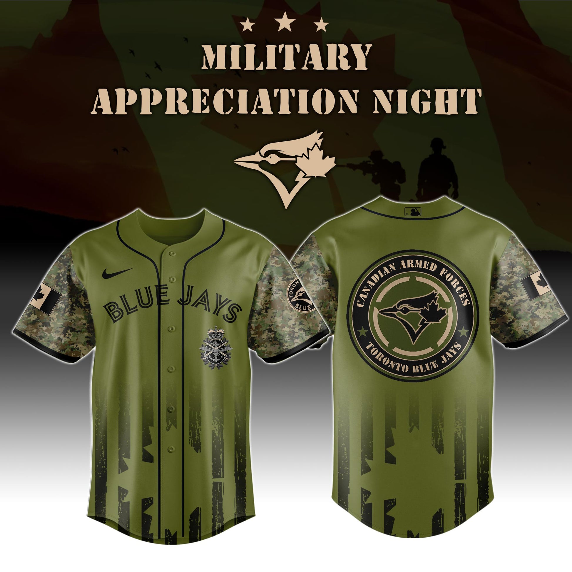 Toronto Blue Jays MLB x Army Military Appreciation Night Jersey Editions Limited