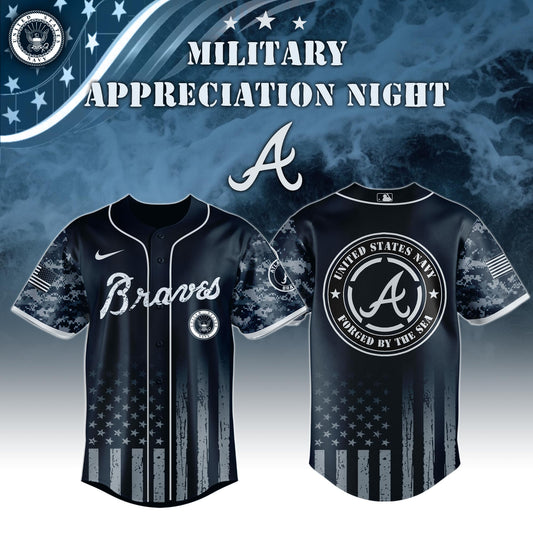 Atlanta Braves MLB x Navy Military Appreciation Night Jersey Editions Limited