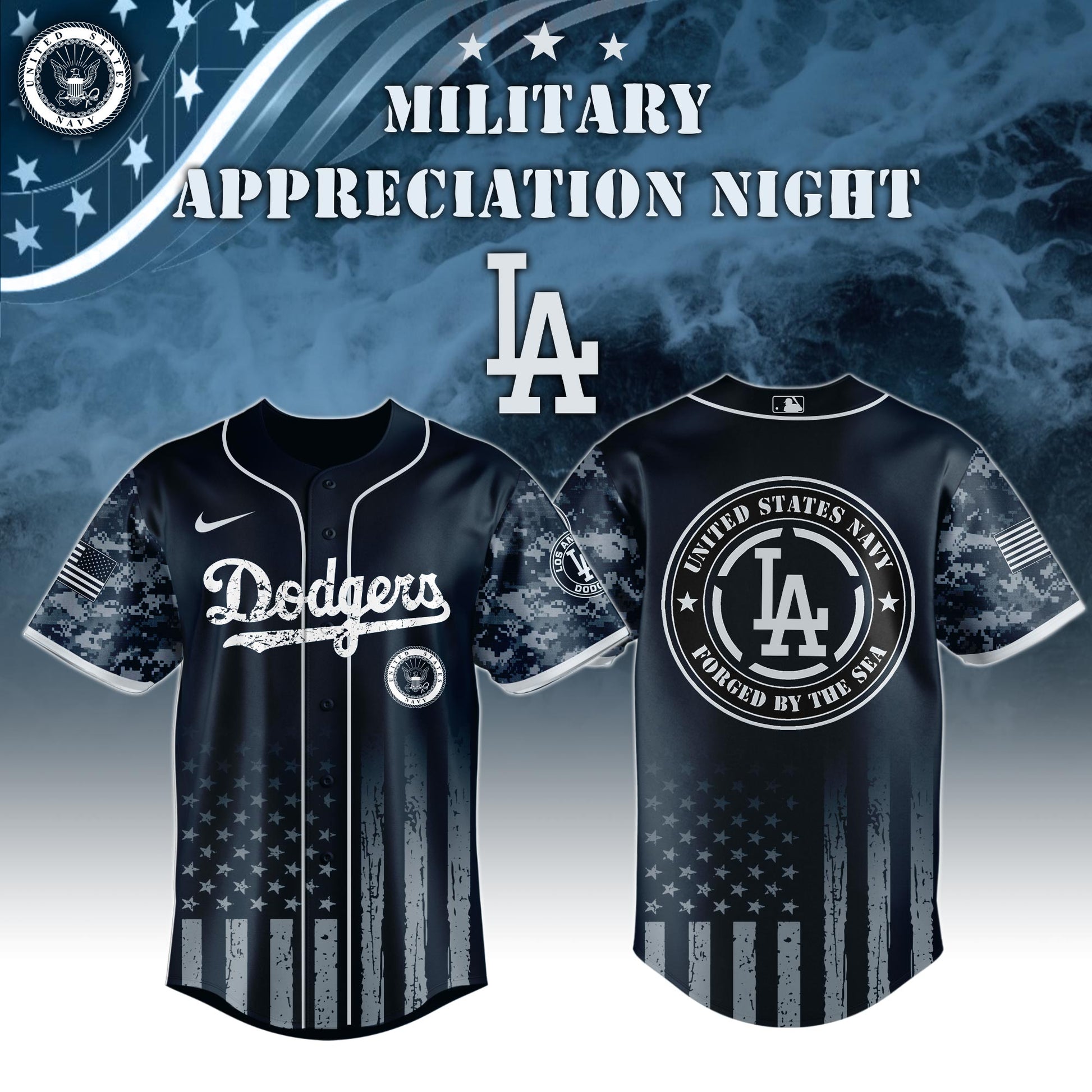 Los Angeles Dodgers MLB x Navy Military Appreciation Night Jersey Editions Limited