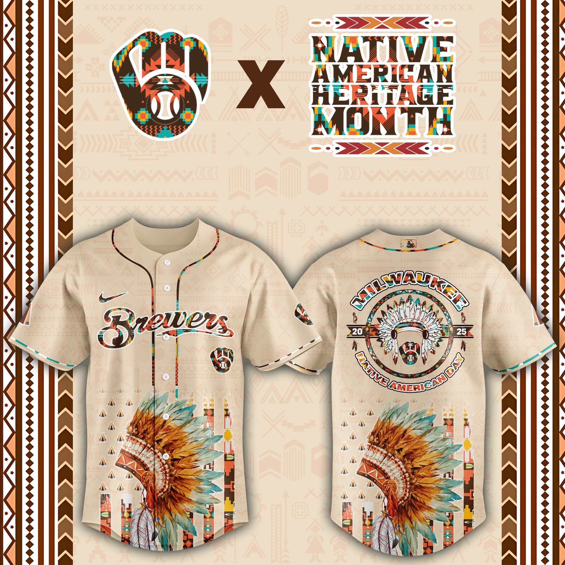 Milwaukee Brewers Native American Heritage Month Baseball Jersey - Saint Savoir