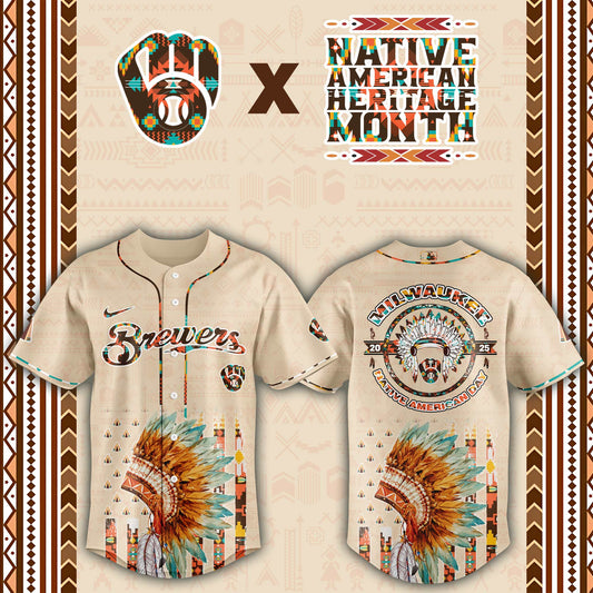Milwaukee Brewers Native American Heritage Month Baseball Jersey - Saint Savoir