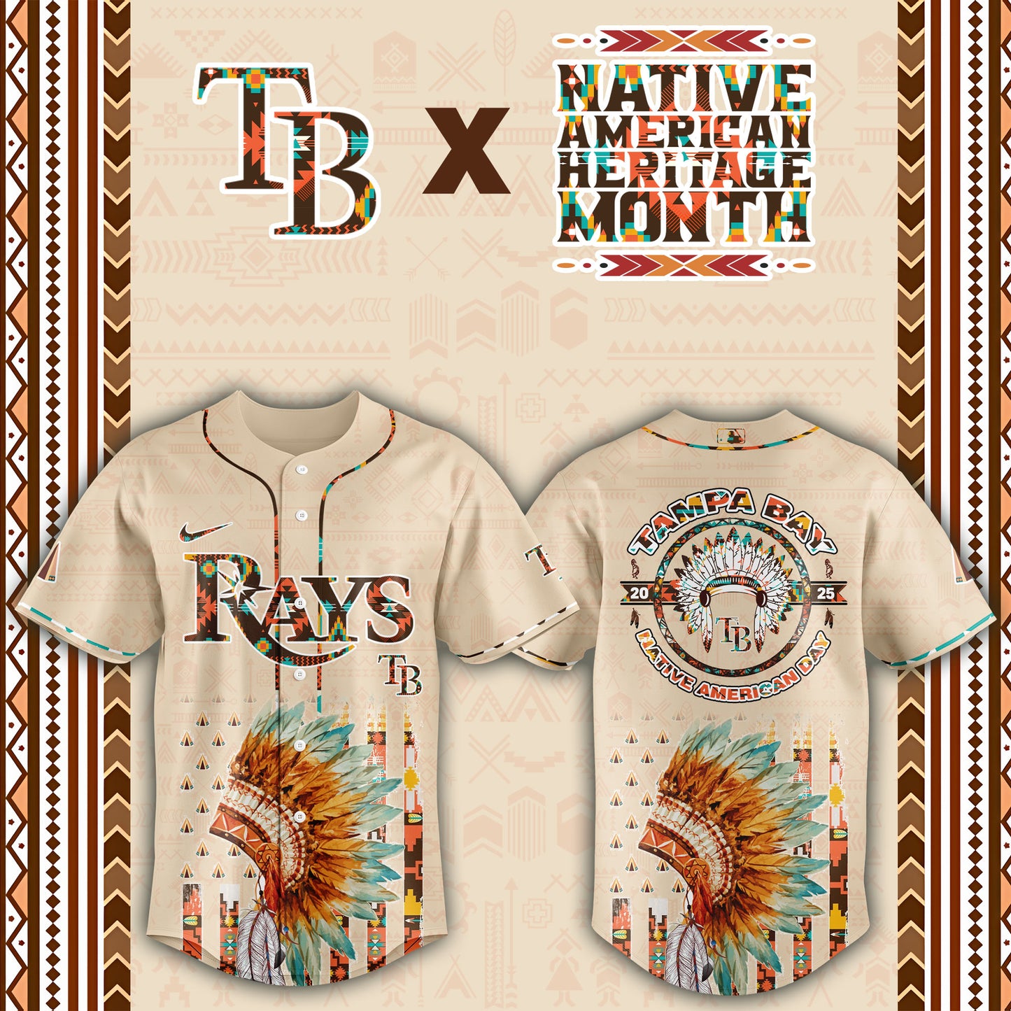 Tampa Bay Rays Native American Heritage Month Baseball Jersey - Saint Savoir