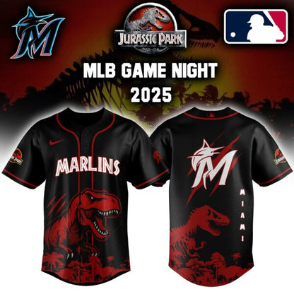 Miami Marlins x Jurassic Park  Game Night T-Rex Jersey 2025 Editons Limited