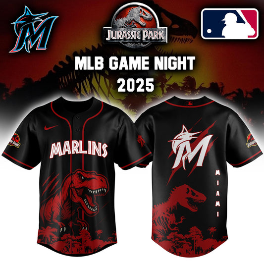Miami Marlins x Jurassic Park  Game Night T-Rex Jersey 2025 Editons Limited