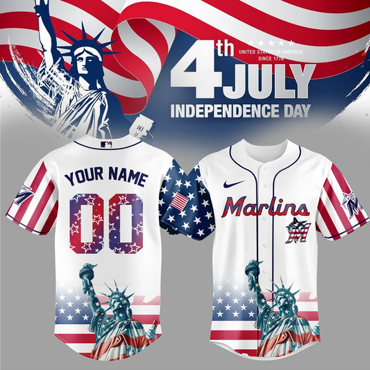 Miami Marlins Special Nationals Independence Day Jersey 2025