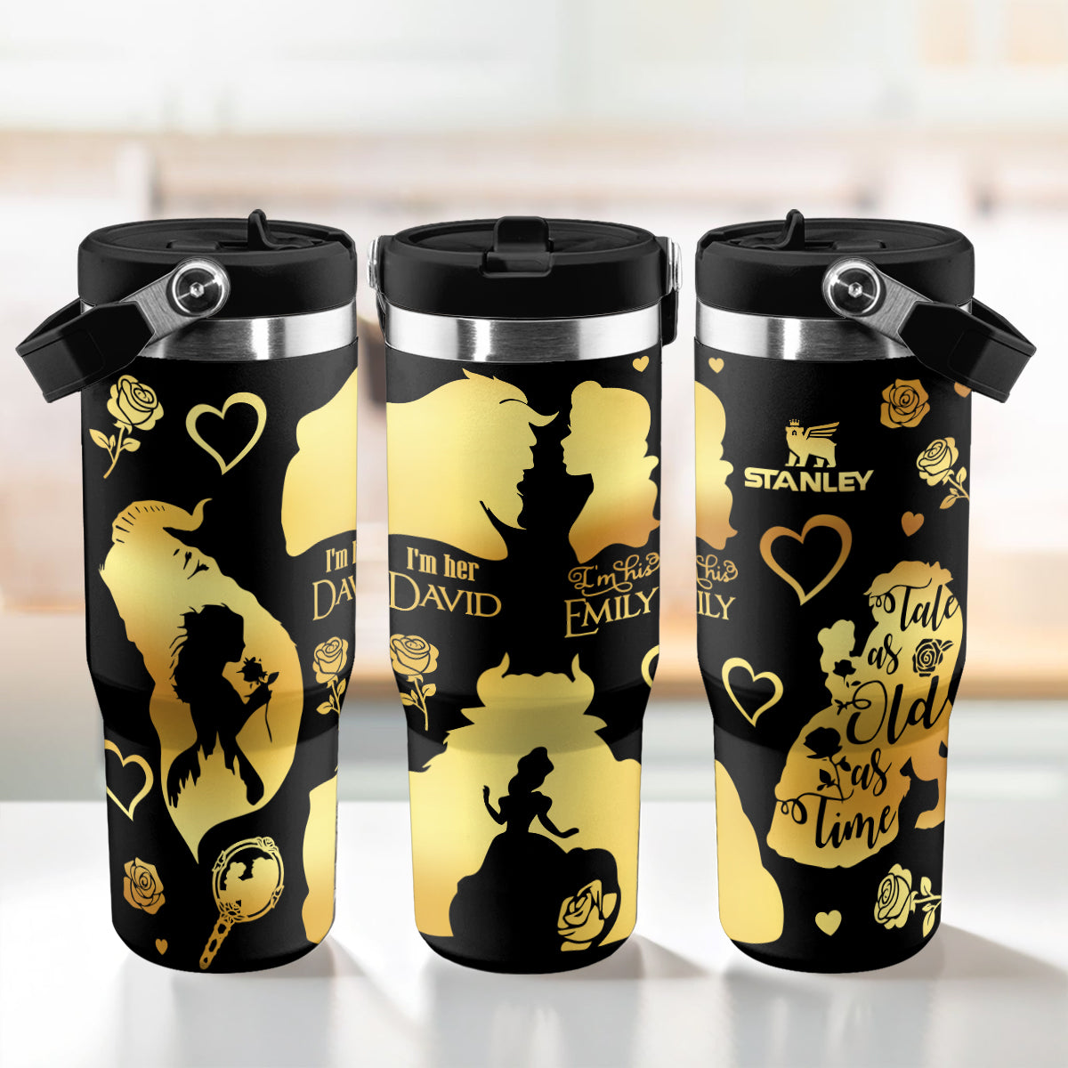 40oz Valentine DN Couple Custom Iceflow Tumbler - 412MC-TB013