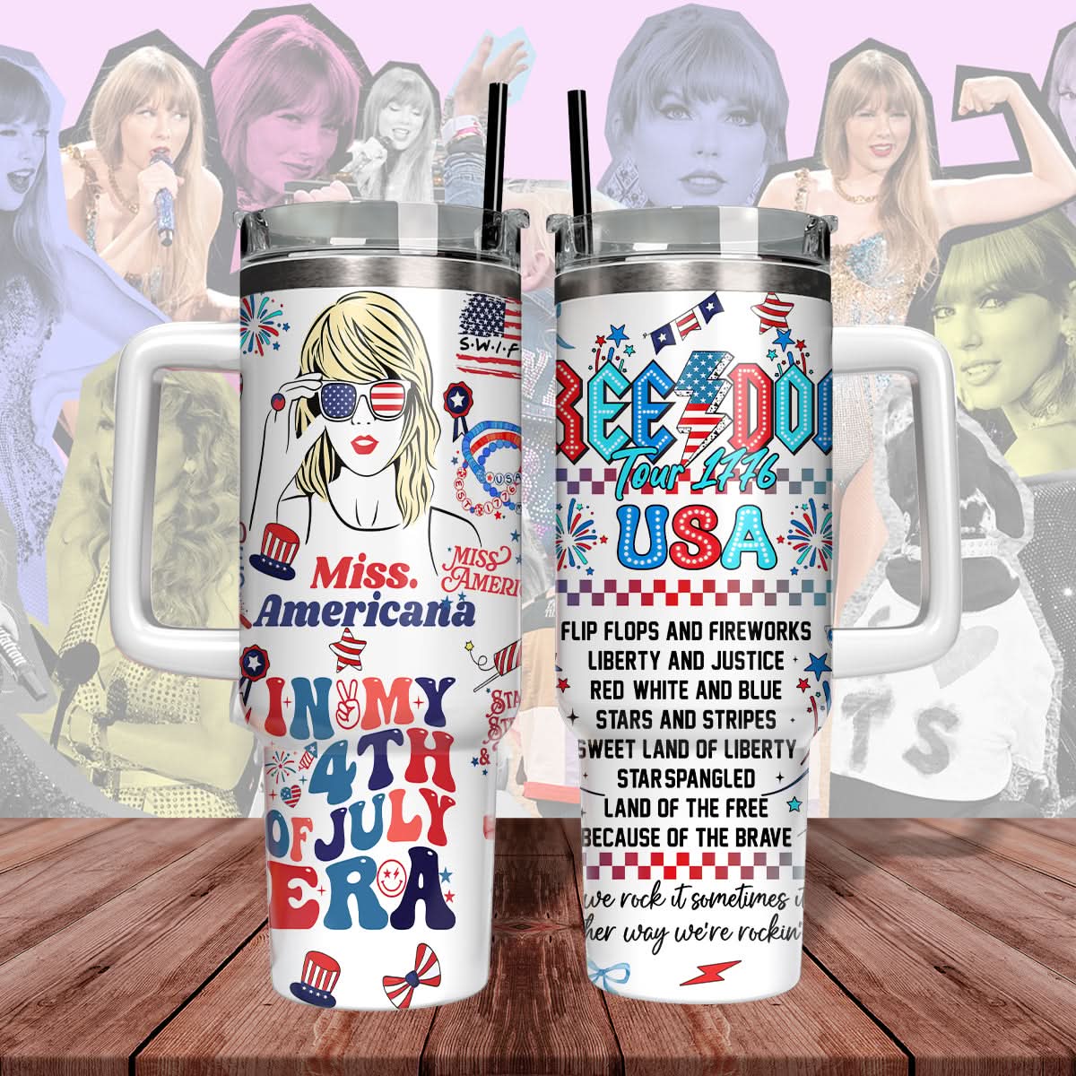 Miss Americana 4th of July Printed Tumbler- 406TTTB085