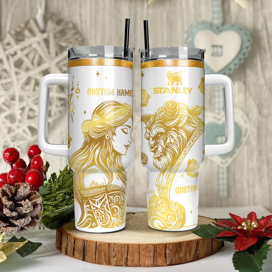 Custom Name Couples DN Beauty and The Beast Tumbler - 501HLTB043