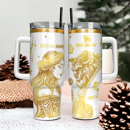 Custom Name Couples DN Beauty and The Beast Tumbler - 501HLTB043