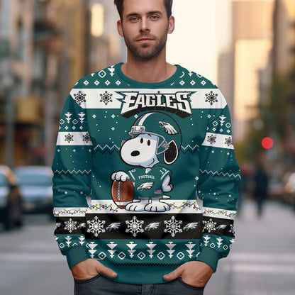 Custom Football Team Ugly Sweater -411QA-US006