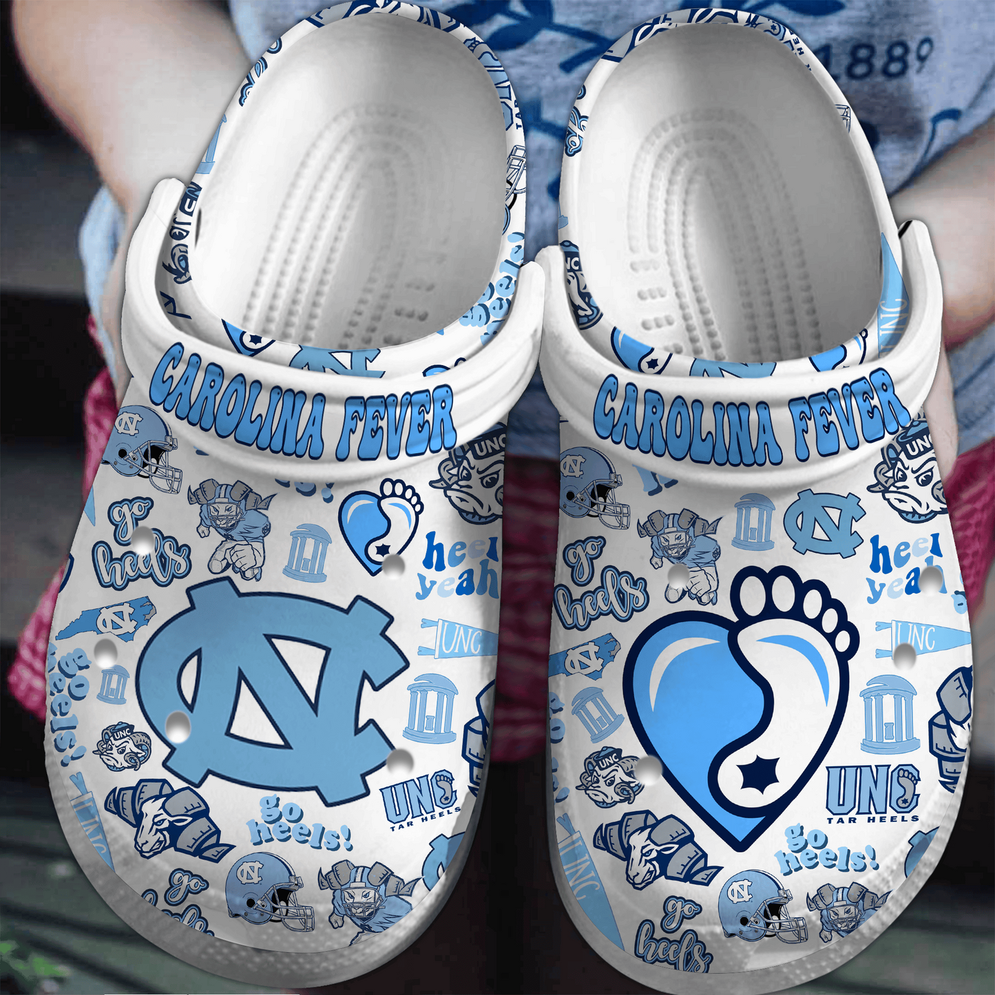 North Carolina Tar Heels NCAA Sport Clogs Shoes - 503HL- CR025