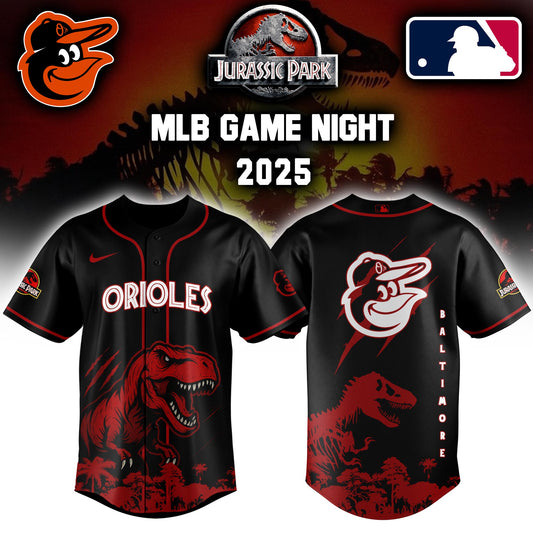 Baltimore Orioles x  Jurassic Park  Game Night T-Rex Jersey 2025 Editons Limited
