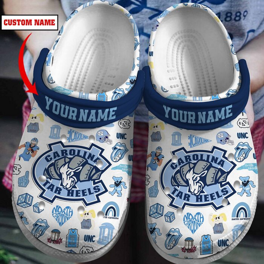 Personalized Carolina Tar Heels NCAA Sport Clogs - 502HL- CR061