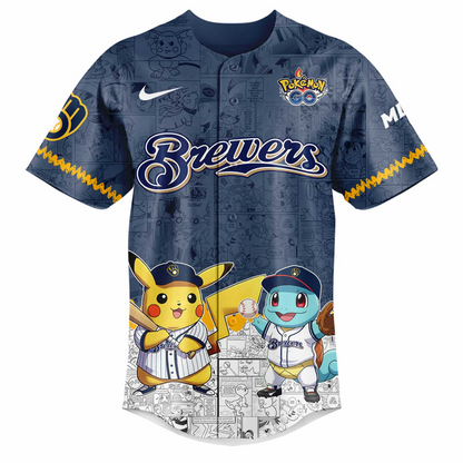 Milwaukee Brewers x Pokémon Go Baseball Jersey Editions Limited