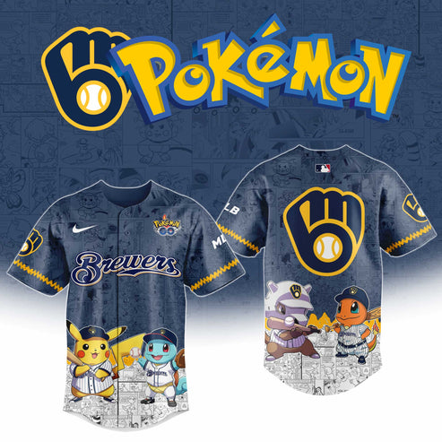 Milwaukee Brewers x Pokémon Go Baseball Jersey Editions Limited