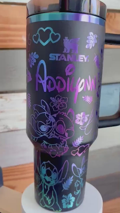 Custom Name Stitch Engraved Lilo And Stitch 2025 40 Oz Tumbler