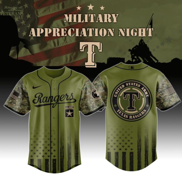 Texas Rangers MLB x Army Military Appreciation Night Jersey Editions Limited