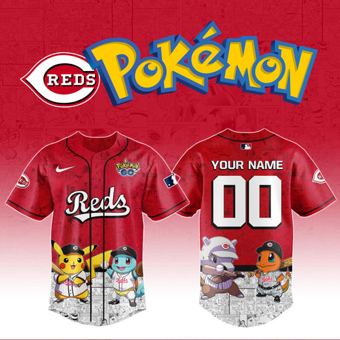 Cincinnati Reds x Pokémon Go Baseball Jersey Editions Limited