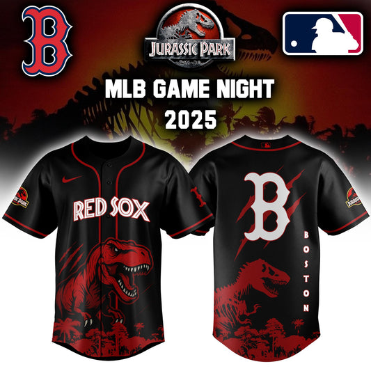 Boston Red Sox x  Jurassic Park  Game Night T-Rex Jersey 2025 Editons Limited