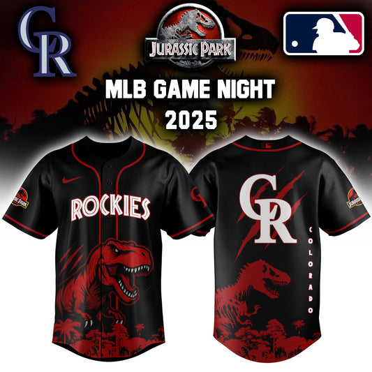 Colorado Rockies x Jurassic Park  Game Night T-Rex Jersey 2025 Editons Limited
