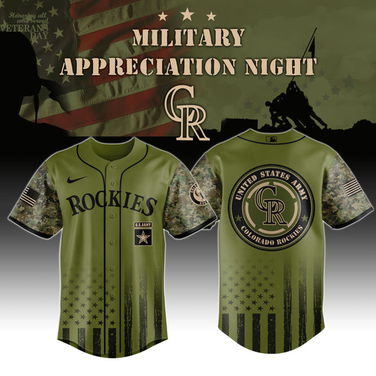 Colorado Rockies MLB x Army Military Appreciation Night Jersey Editions Limited