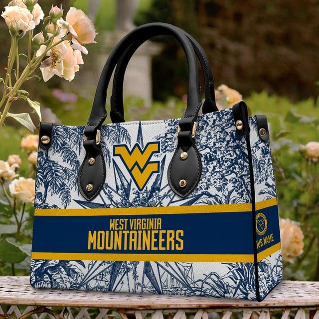 Customized West Virginia Mountaineers NCAA Leather Hand Bag - 503HL- HB010