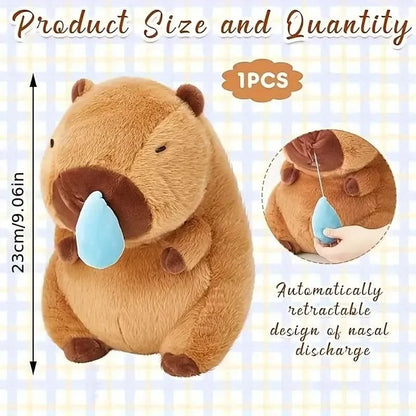 Cuddly Capybara Plushie: Cute Snotty Capybara Animals With Nasal Mucus