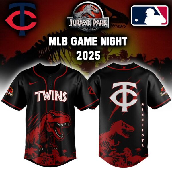 Minnesota Twins  x  Jurassic Park  Game Night T-Rex Jersey 2025 Editons Limited