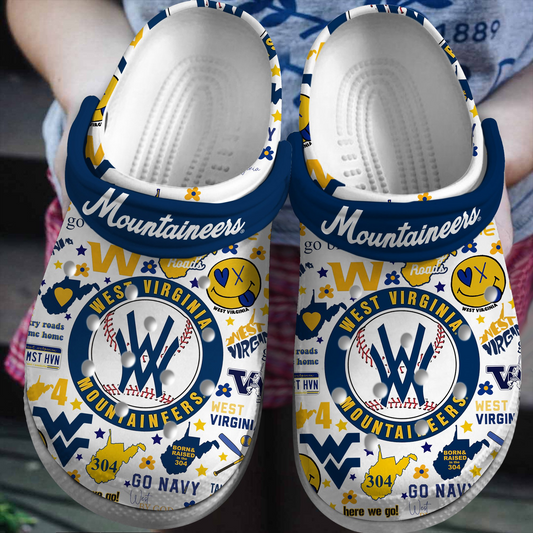 West Virginia Mountaineers NCAA Sport Clogs Shoes - 503HL- CR037