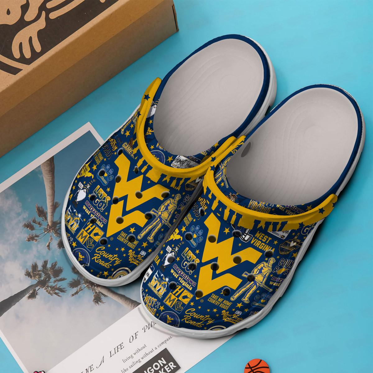 West Virginia Mountaineers NCAA Sport Clogs Shoes - 503HL- CR033