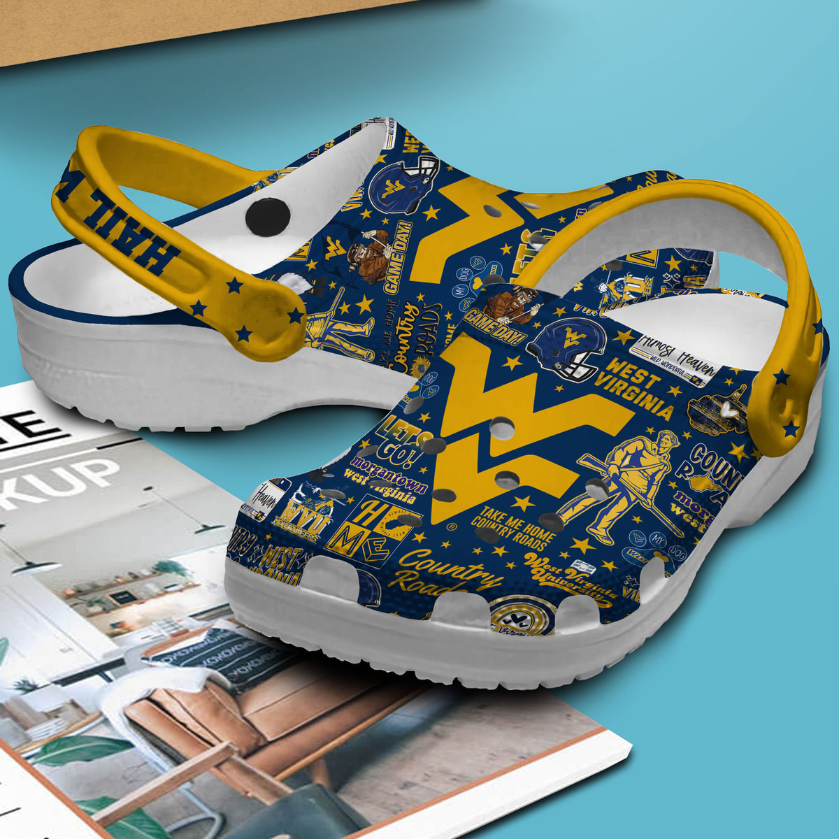 West Virginia Mountaineers NCAA Sport Clogs Shoes - 503HL- CR033
