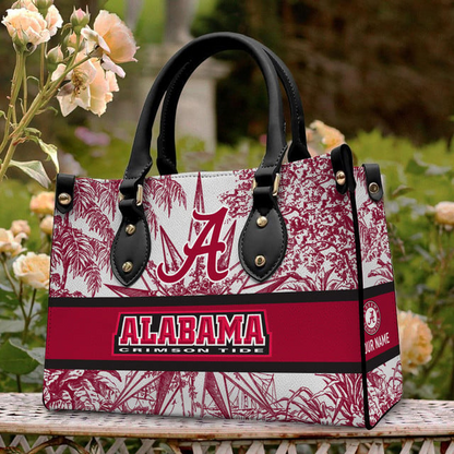 Customized Alabama Crimson Tide NCAA Leather Hand Bag - 503HL- HB008
